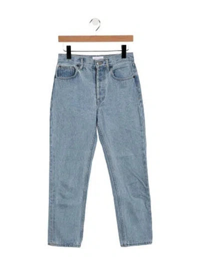 Pre-owned Still Here High-rise Straight Leg Jeans In Blue