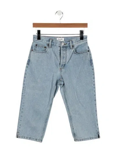 Pre-owned Still Here High-rise Straight Leg Jeans In Blue