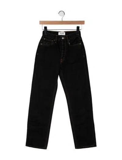Pre-owned Still Here High-rise Straight Leg Jeans In Blue
