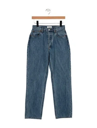 Pre-owned Still Here High-rise Straight Leg Jeans In Blue