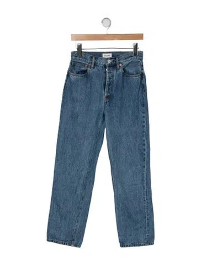 Pre-owned Still Here High-rise Straight Leg Jeans In Blue