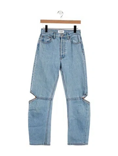 Pre-owned Still Here High-rise Straight Leg Jeans In Blue