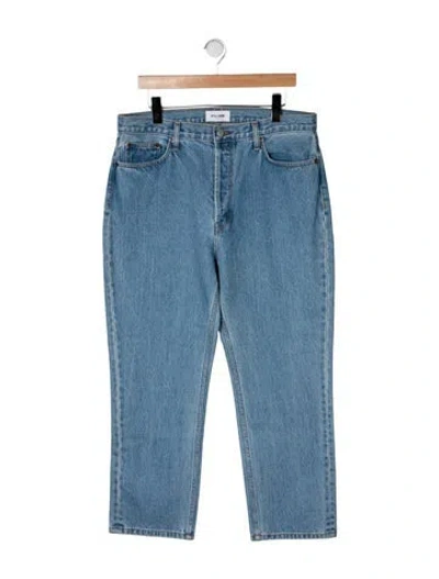 Pre-owned Still Here High-rise Straight Leg Jeans In Blue