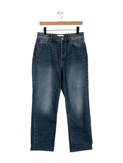 Pre-owned Still Here High-rise Straight Leg Jeans In Blue