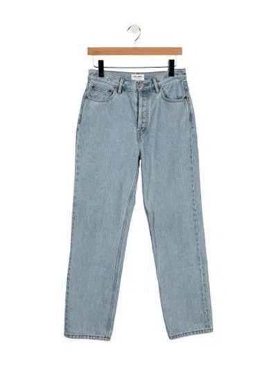Pre-owned Still Here High-rise Straight Leg Jeans In Blue