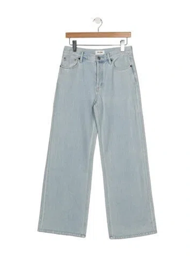 Pre-owned Still Here High-rise Straight Leg Jeans In Blue