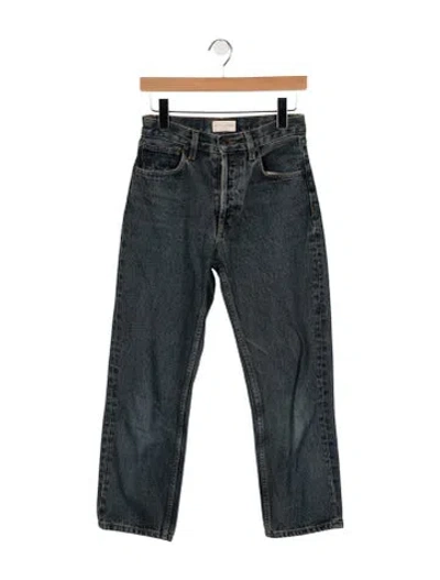 Pre-owned Still Here High-rise Straight Leg Jeans In Blue