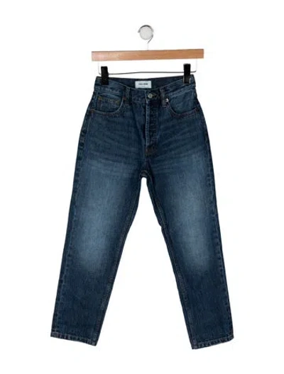 Pre-owned Still Here High-rise Straight Leg Jeans In Blue