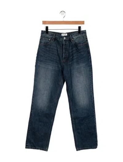 Pre-owned Still Here High-rise Straight Leg Jeans In Blue