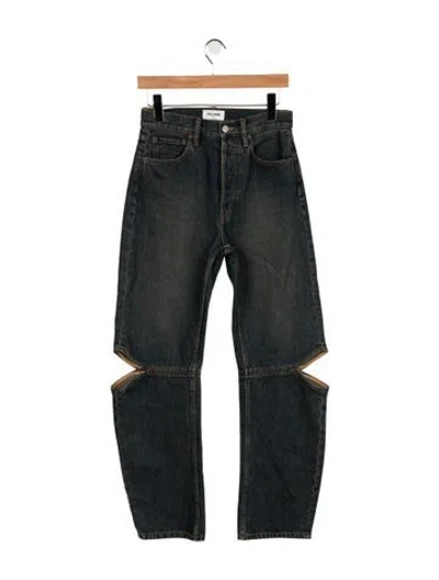 Pre-owned Still Here High-rise Straight Leg Jeans In Blue