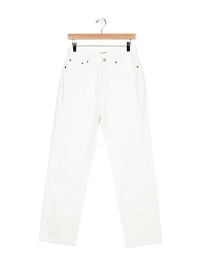 Pre-owned Still Here High-rise Straight Leg Jeans In Blue