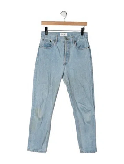 Pre-owned Still Here High-rise Straight Leg Jeans In Blue