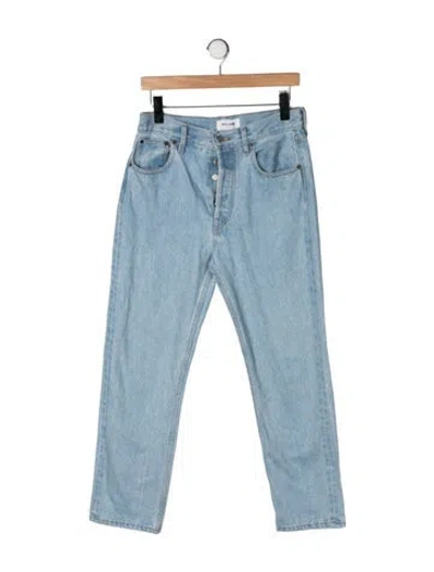 Pre-owned Still Here High-rise Straight Leg Jeans In Blue