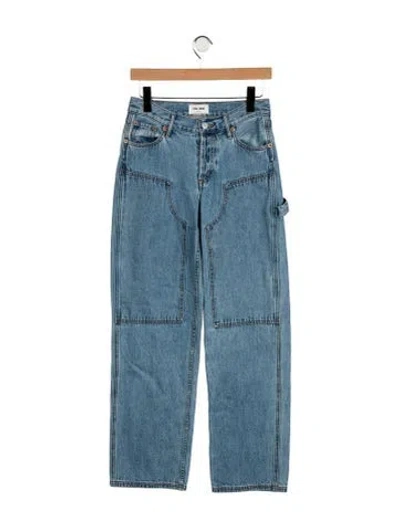 Pre-owned Still Here High-rise Straight Leg Jeans In Blue