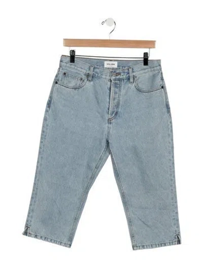 Pre-owned Still Here High-rise Straight Leg Jeans In Blue