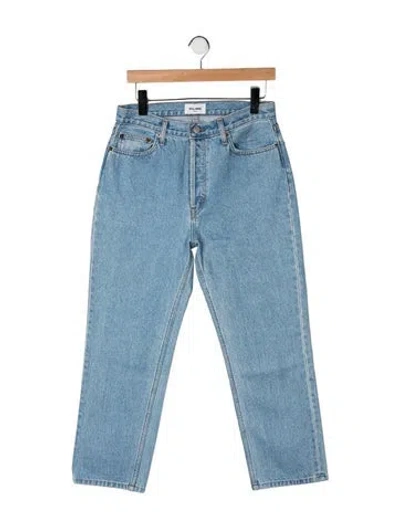 Pre-owned Still Here High-rise Straight Leg Jeans In Blue