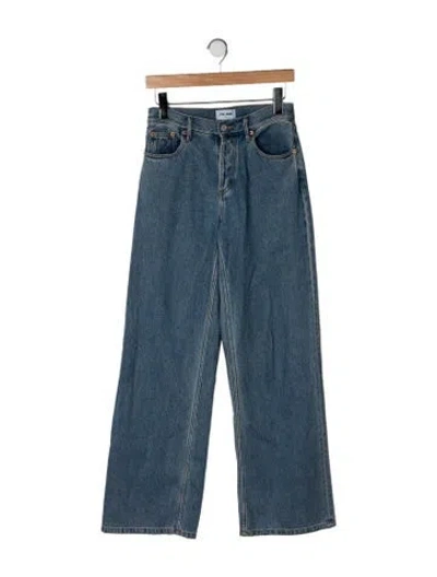 Pre-owned Still Here High-rise Straight Leg Jeans In Blue