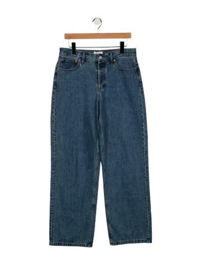 Pre-owned Still Here High-rise Straight Leg Jeans In Blue