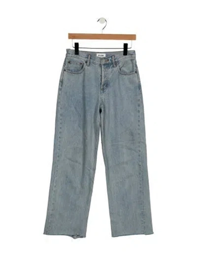 Pre-owned Still Here High-rise Straight Leg Jeans In Blue