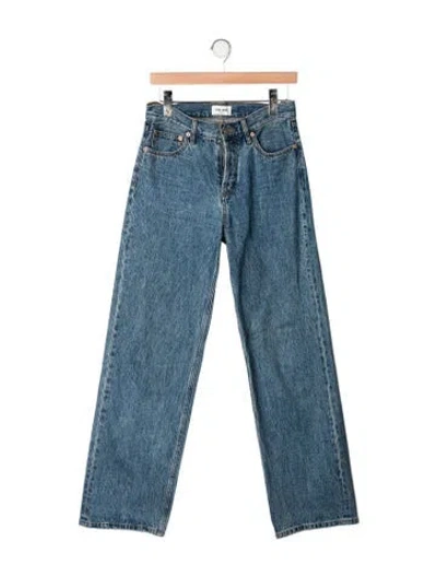 Pre-owned Still Here High-rise Straight Leg Jeans In Blue