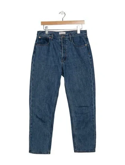 Pre-owned Still Here High-rise Straight Leg Jeans In Blue