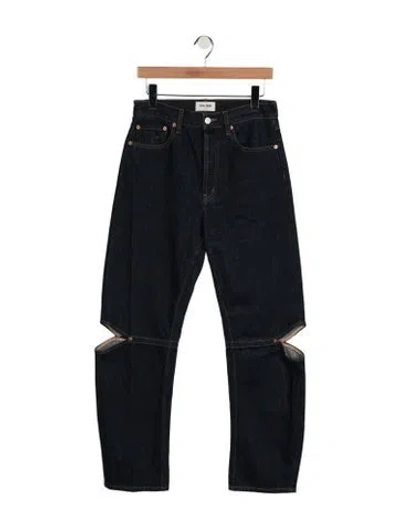 Pre-owned Still Here High-rise Straight Leg Jeans In Blue