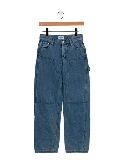 Pre-owned Still Here High-rise Straight Leg Jeans In Blue