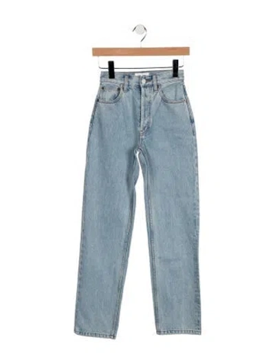 Pre-owned Still Here High-rise Straight Leg Jeans In Blue