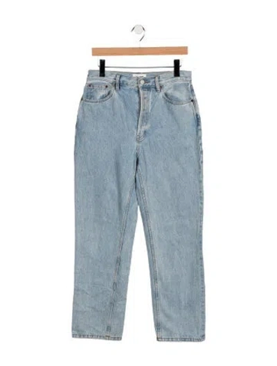 Pre-owned Still Here High-rise Straight Leg Jeans In Blue