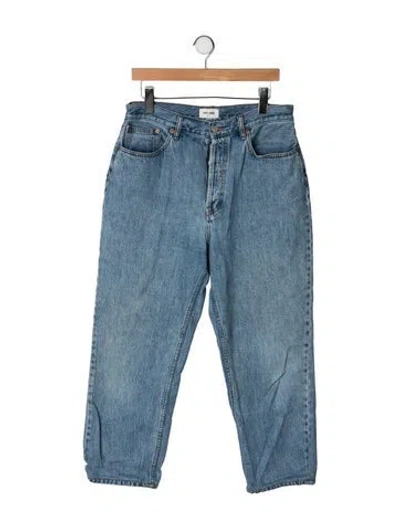 Pre-owned Still Here High-rise Straight Leg Jeans In Blue