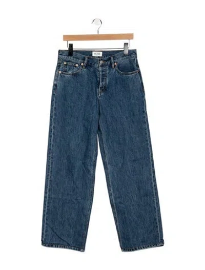 Pre-owned Still Here High-rise Straight Leg Jeans In Blue