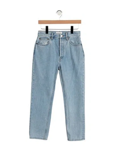 Pre-owned Still Here High-rise Straight Leg Jeans In Blue