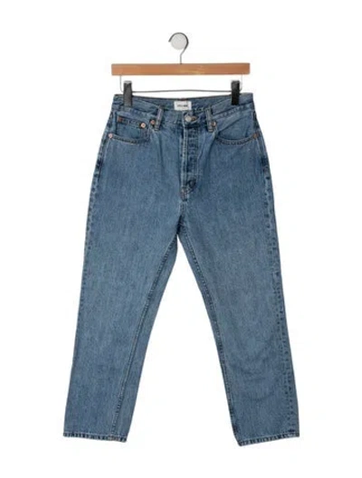 Pre-owned Still Here High-rise Straight Leg Jeans In Blue