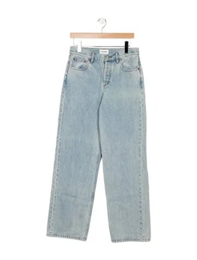Pre-owned Still Here High-rise Straight Leg Jeans In Blue