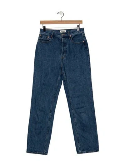 Pre-owned Still Here High-rise Straight Leg Jeans In Blue