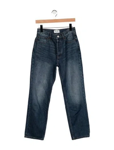 Pre-owned Still Here High-rise Straight Leg Jeans In Blue
