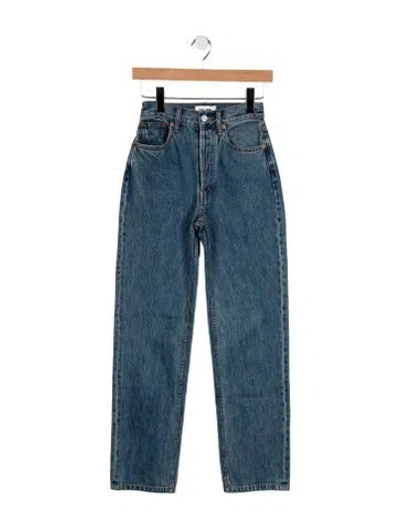 Pre-owned Still Here High-rise Straight Leg Jeans In Blue