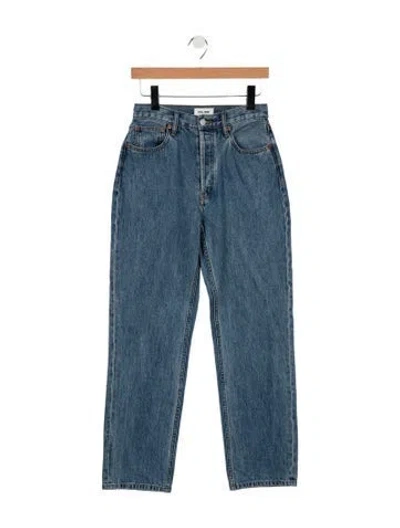 Pre-owned Still Here High-rise Straight Leg Jeans In Blue