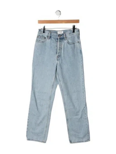 Pre-owned Still Here High-rise Straight Leg Jeans In Blue
