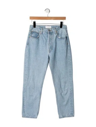Pre-owned Still Here High-rise Straight Leg Jeans In Blue