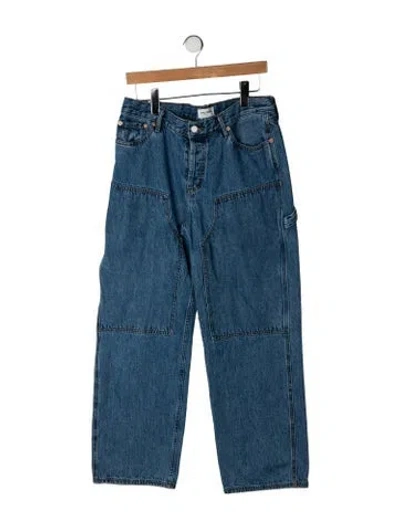 Pre-owned Still Here High-rise Straight Leg Jeans In Blue