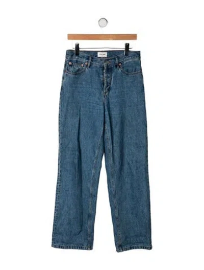 Pre-owned Still Here High-rise Straight Leg Jeans In Blue