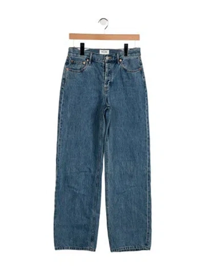 Pre-owned Still Here High-rise Straight Leg Jeans In Blue