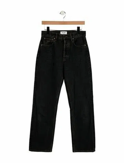 Pre-owned Still Here High-rise Straight Leg Jeans In Blue