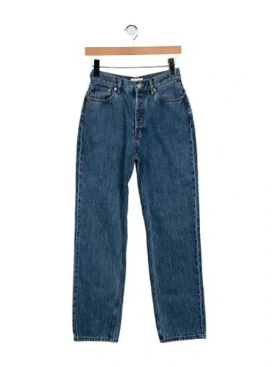 Pre-owned Still Here High-rise Straight Leg Jeans In Blue