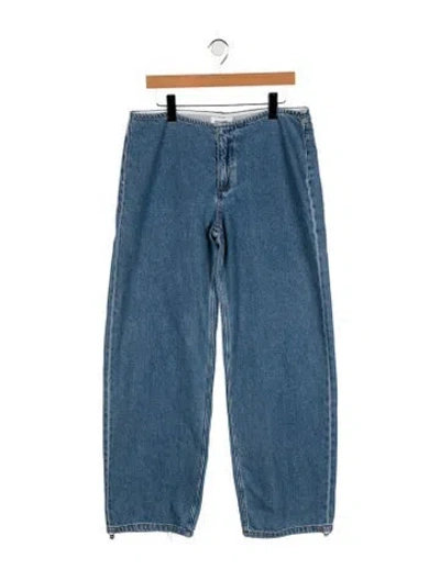Pre-owned Still Here High-rise Straight Leg Jeans In Blue