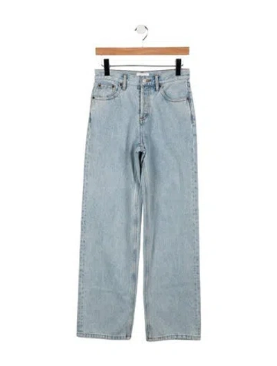 Pre-owned Still Here High-rise Straight Leg Jeans In Blue