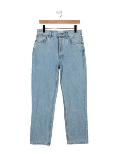 Pre-owned Still Here High-rise Straight Leg Jeans In Blue