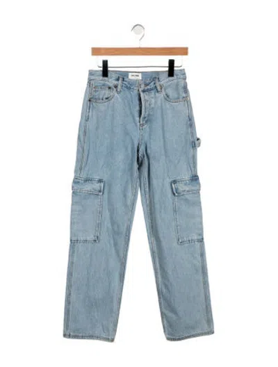 Pre-owned Still Here High-rise Straight Leg Jeans In Blue