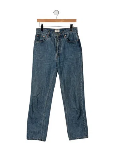 Pre-owned Still Here High-rise Straight Leg Jeans In Blue
